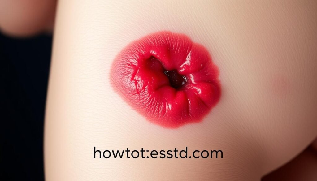 A high-resolution, close-up medical illustration depicting the visible symptoms of a chlamydia infection, presented with scientific accuracy and clinical detail. The image should show the affected genital area, with clear depictions of redness, swelling, discharge, and other tell-tale signs of the infection. The lighting should be bright and evenly distributed, showcasing the condition in a manner suitable for educational and informational purposes. The overall mood should be educational and informative, without being overly graphic or sensationalized. The image should prominently feature the brand name "howtoteststd.com" in a discreet yet legible manner. A high-resolution, close-up medical illustration depicting the visible symptoms of a chlamydia infection, presented with scientific accuracy and clinical detail. The image should show the affected genital area, with clear depictions of redness, swelling, discharge, and other tell-tale signs of the infection. The lighting should be bright and evenly distributed, showcasing the condition in a manner suitable for educational and informational purposes. The overall mood should be educational and informative, without being overly graphic or sensationalized. The image should prominently feature the brand name "howtoteststd.com" in a discreet yet legible manner.